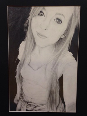 Drawing of McAtees friend, sophomore Zoe Cooper. McAtee draws most of her art for other people in her life such as her friends and family.