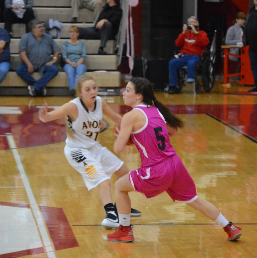 Senior Brooke Lightfoot looks to pass to one of her teammates. 
