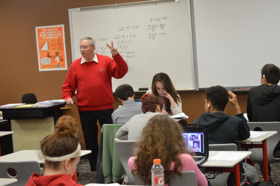 James OBrien teaches one of his Algebra 2 classes on Monday, Dec. 14. OBrien filled in for Gary Mahoney for the last part of the second semester.