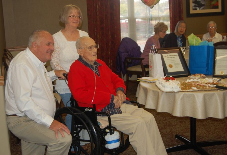 Cedric+Fowler+celebrates+his+100-year-old+birthday+at+Rosegate+Community+Center.+Fowler+has+experienced+a+lot+over+his+century+of+life.++