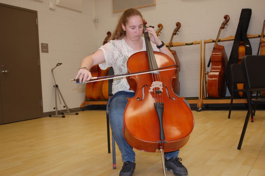 Senior Mary Beard has been playing the cello for seven years now. 
Along with the cello, Beard has also learned to play  the trumpet from her older sister. 