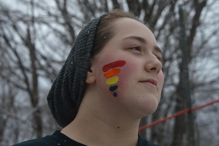 Junior Zella Napier identifies as nonbinary, meaning they do not feel as a certain gender fits them. Napier is involved in support groups and outreach groups for younger LGBT+ individuals.