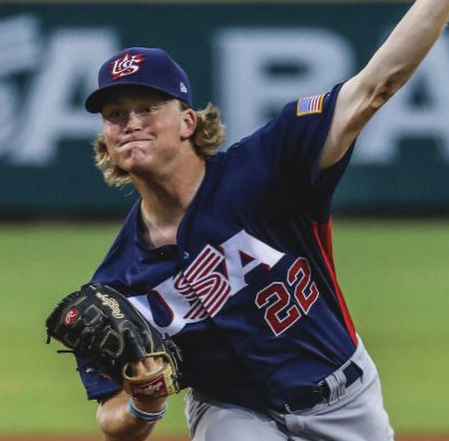 Senior Avery Short pitches for Team USA at a tournament held in August of this year. This is where Short qualified to play for the team in their upcoming games in Panama City, Panama. 