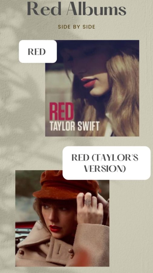 A+collage+of+both+RED+albums.+Both+album+covers+from+Apple+Music.