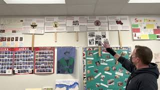 Social Studies teacher David Luers gives a room tour Feb. 25. He won best classroom for the category decorations.