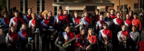The SHS Marching Cardinals pose before going to their senior night. photo contributed by Owen Hodges