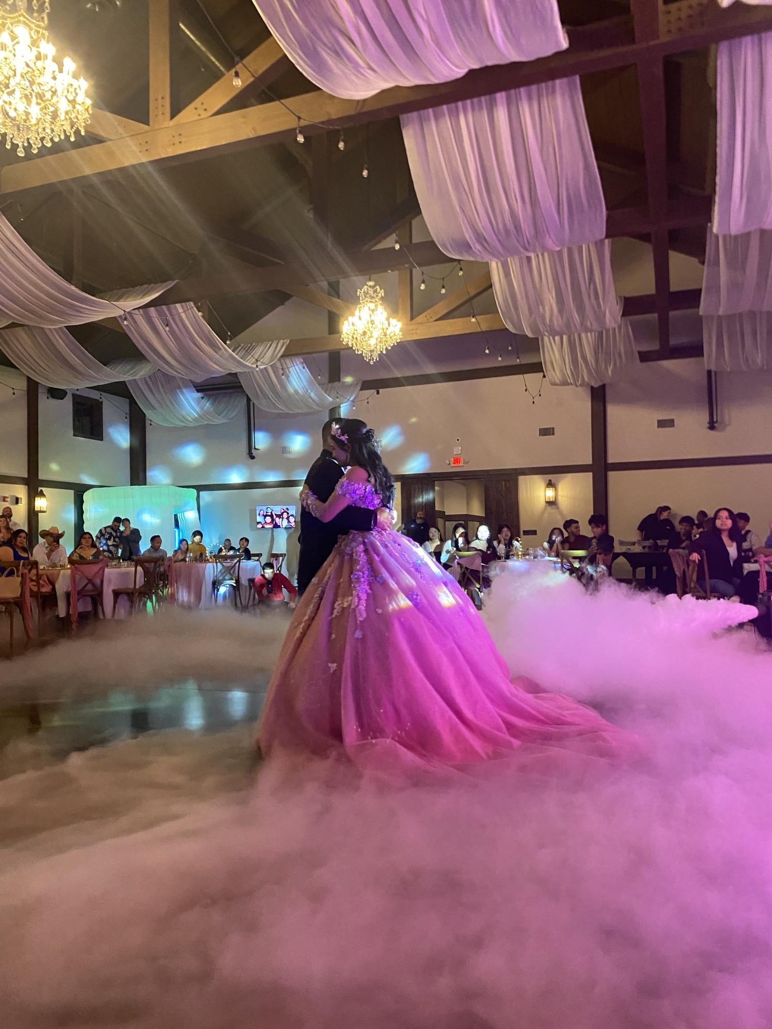 Junior Zamantha Loza and her father share a father-and-daughter dance at her quinceañera.
Photo contributed by Loza
