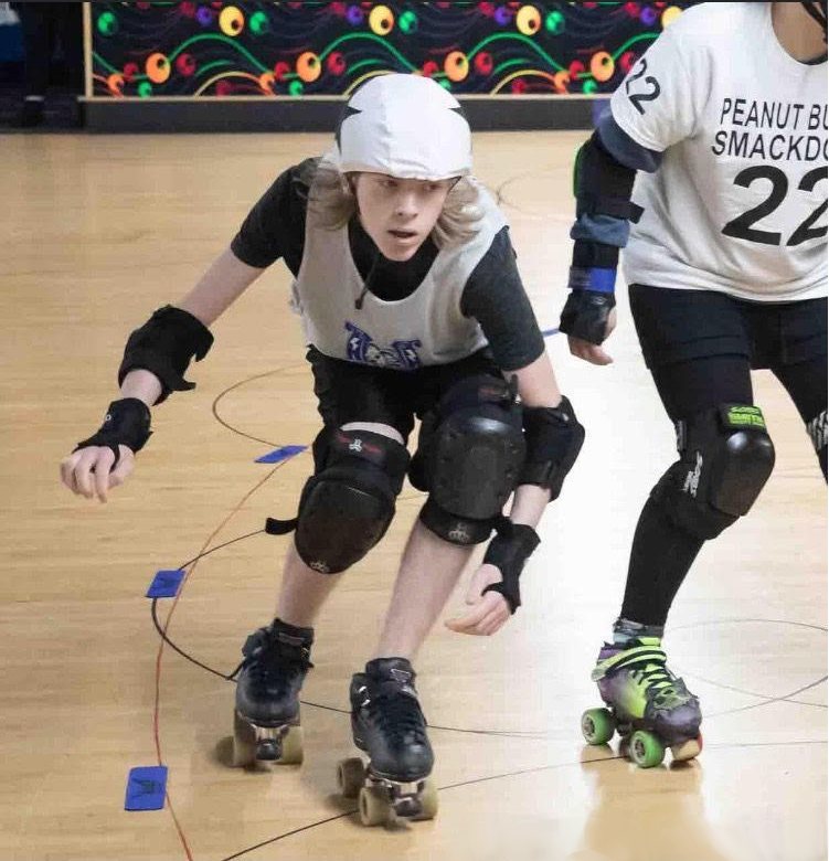 Sophomore Logan Goff has been competing in roller derby since 2018 and is now one of the most valuable skaters on his team. 
 photo contributed by Logan Goff