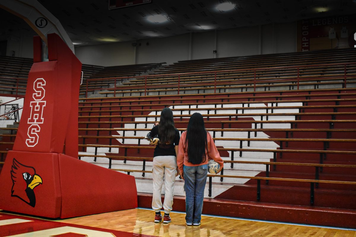 Junior Erin Herwehe (left) and sophomore Erika Torres (right) are both athletes that have different stressors.
(photo by Caydence Davis)