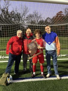 The Wright family gathers together to support junior Enrico Bonfiglio during the soccer team's regional victory on Saturday, Sept. 19 at Caramel High School. Bonfiglio is No. 28 on the team.
(photo contributed by Thomas Wright)  