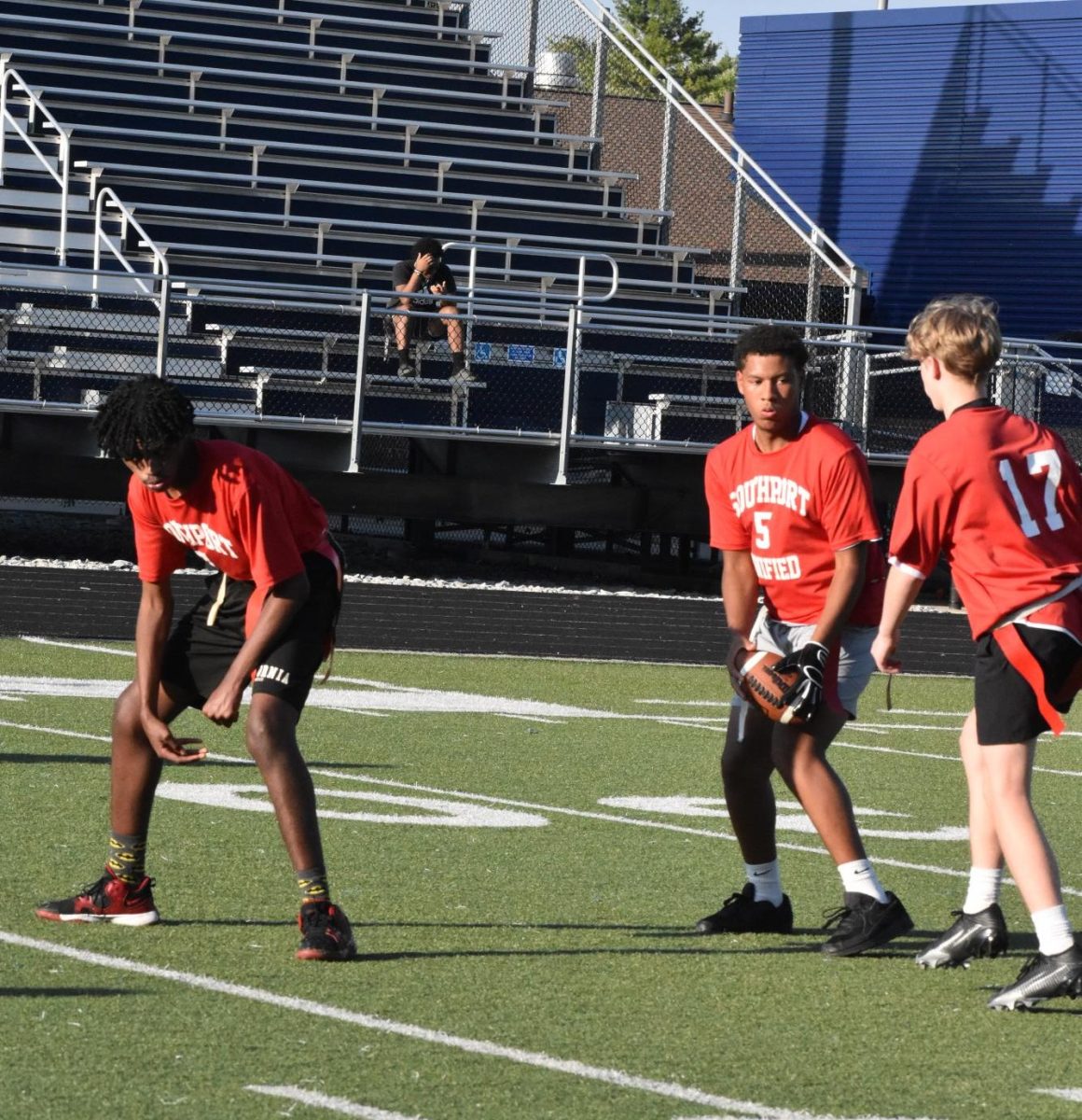 After senior Yusuf Cooper snaps the ball to McKinney, McKinney hands the ball of to Bryant. Bryant ran the ball to the endzone for a touchdown.