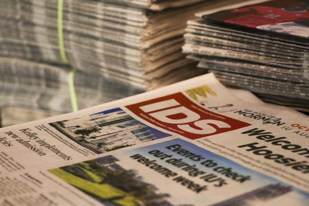 A stack of IDS newspapers is pictured on Oct. 30 in Franklin Hall of IU's campus.
Courtesy of Jimmy Rush | Indiana Daily Student
