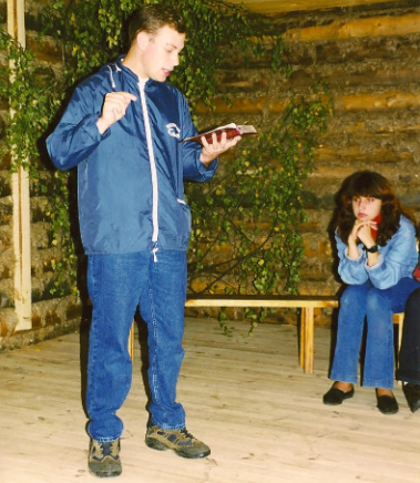 Young Pastor Wright teaching at the Log Cabin Church in Vladimir, Russia. He has also lead worship at Nazarene Church in Greystones, Ireland.
photo contributed by Thomas Wright